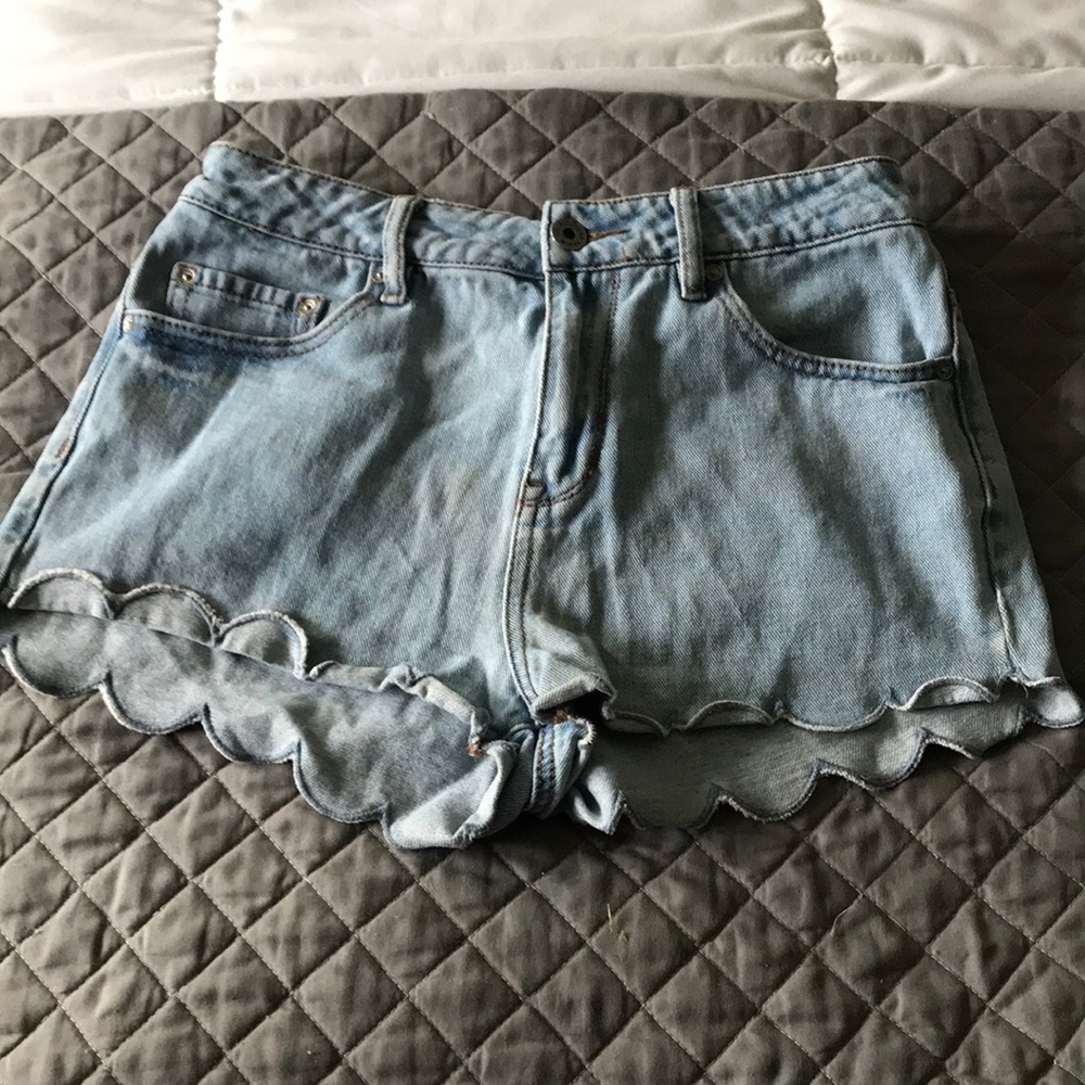 High rise jean shorts.